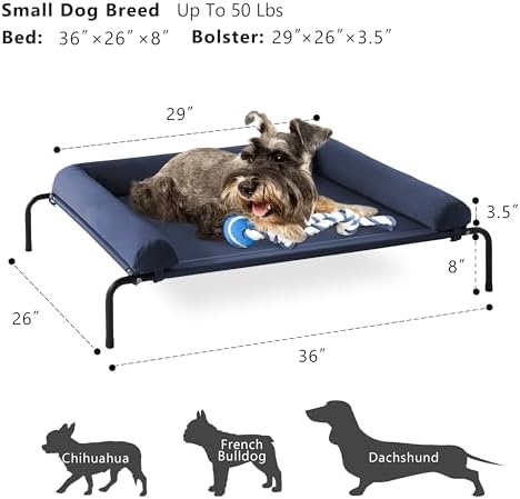 Cooling Elevated Dog Bed, Outdoor Raised Dog Beds, Medium Dogs Cot - Image 5