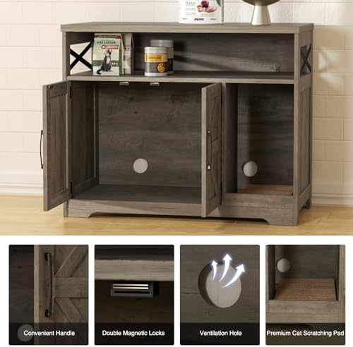 Halitaa Cat Litter Box Enclosure, Hidden Litter Box - Image 5