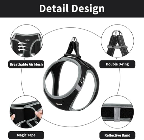 AMTOR Small Dog Harness with Leash Set, No Escape Easy Walk Puppy Harnesses - Image 3