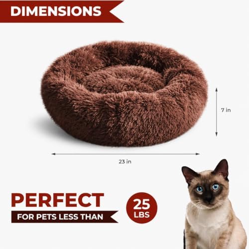 Whiskers & Friends Cat Beds for Indoor Cats & Small Dog, Fluffy Cat Bed - Image 2