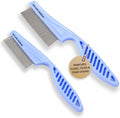 Tick & Flea Comb For Dogs, Fine Tooth Dog Face Brush For Tear Stains 2 PACK by WeLoveDoodles