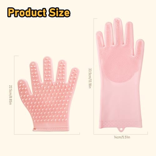 Hair Removal Glove & Pet Grooming Gloves 2 Pair, Upgrated Silicone Pet Hair - Image 6