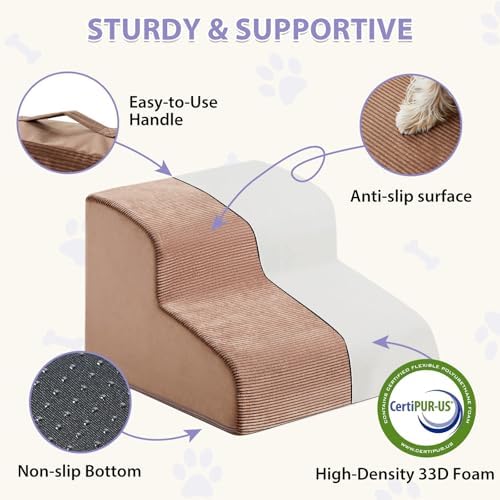LEXTRO Dog Stairs for Small Dogs, 2-Steps Dog Ramp for Couch, Pet Stairs - Image 4