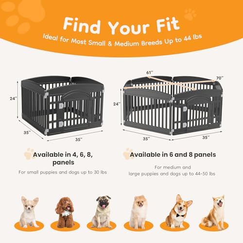 NEWBULIG 24 Inch 6 Panels Dog Playpen, Plastic Pet Play Pen Fence - Image 4