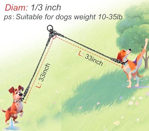 Double Dog Leash Coupler 1/3" Rope Extension - Image 2