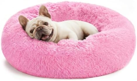 Love's cabin Calming Cat Bed for Indoor Cats, Anti-Anxiety Donut Round Dog Bed by Lovescabin