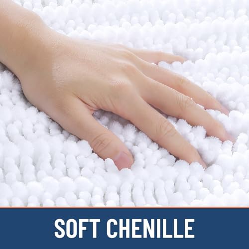 Smiry Bathroom Rugs 47X24, Extra Soft Rubber Backing Chenille Bath Mats - Image 4