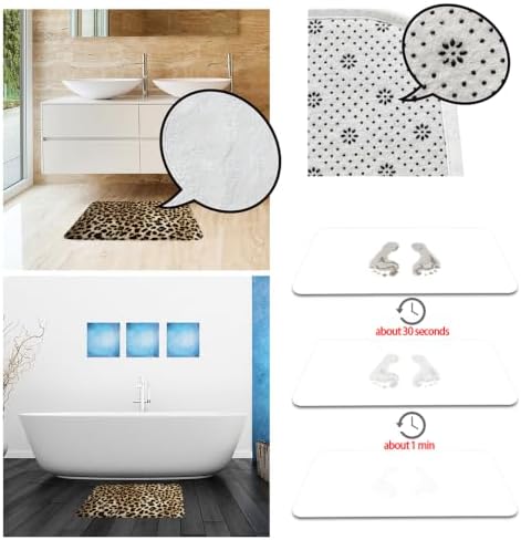 Leopard Print 3 Piece Bathroom Mat Rug Sets - Image 3