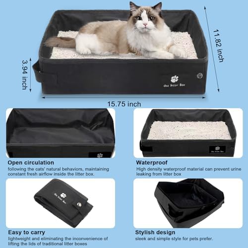 Cat Carrier Soft-Sided & Folding Travel Litter Box - Image 4