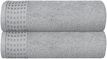 GLAMBURG 100% Cotton 2 Pack Oversized Bath Towel Set 28x55 Inches, Ultra Soft by GLAMBURG