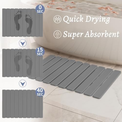 Foldable Stone Bath Mat, Diatomaceous Earth Stone Drying Mats - Image 2