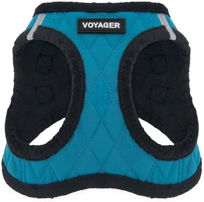 Voyager Step-in Plush Dog Vest Harness -Turquoise Plush by BestPetSuppliesLLC