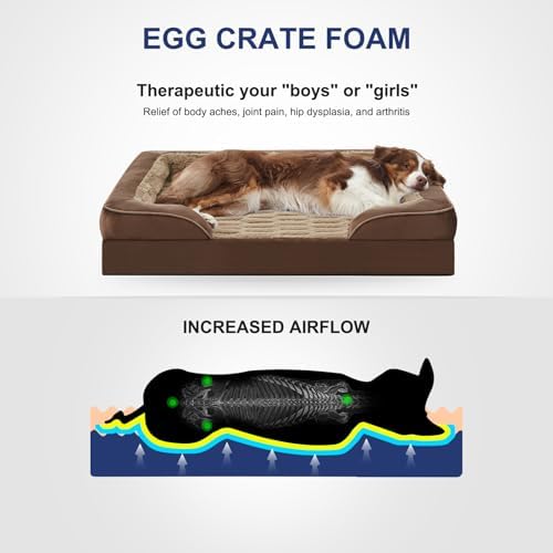 FURTIME Orthopedic Medium Dog Bed, Supportive Waterproof Pet Bed - Image 2