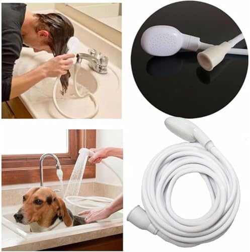 5m/16.4ft Portable Sink Spray Rubber Hose Shampoo Sprayer Handheld Faucet Shower - Image 4