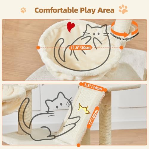 Taoqimiao Cat Tree, 38.5In Cat Tower - Image 5