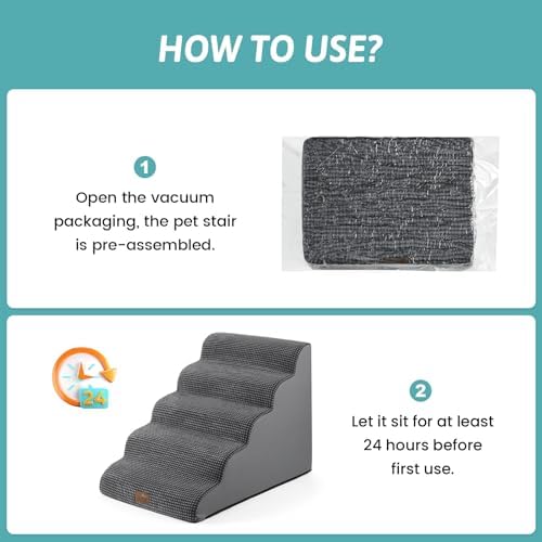 COZY KISS Extra Wide Dog Stair for Small Dog, 5 Step Pet Ramp for Bed - Image 6