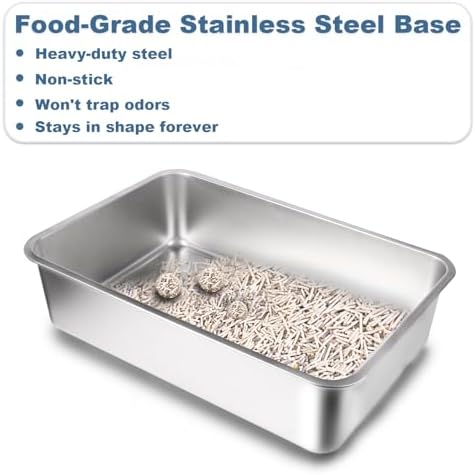 2 Pack Stainless Steel Cat Litter Box - Image 3