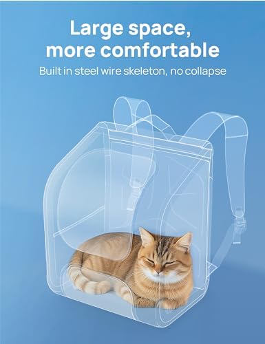 Pecute Cat Backpack Carrier, Cat Bubble, 12.6" L x 10.2" W x 16.5" H - Image 2