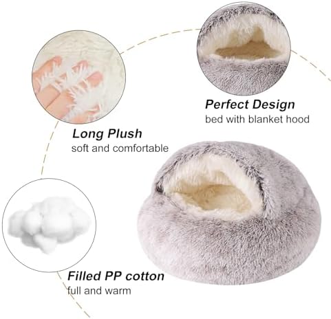 Dog Beds for Small Dogs, Cat Bed Cave, Washable Cute Cat Bed, Cozy Nook Pet Bed - Image 4