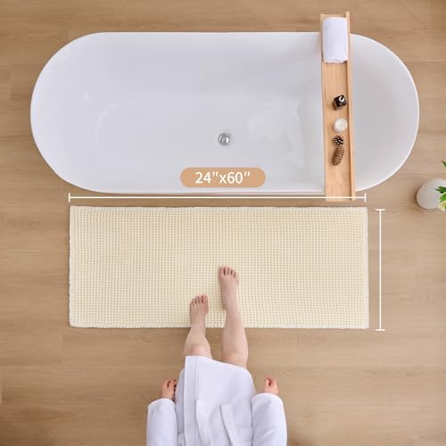 ILANGO Upgraded Waffle Bath Rug 24x60, Super Absorbent Non Slip Bath Mat - Image 2