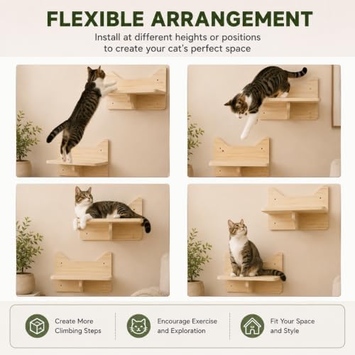 Cat Wall Shelves, 2-Piece Cat Wall Step - Image 4