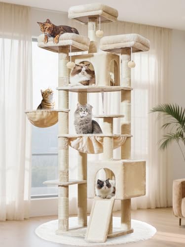 Taoqimiao Tall Cat Tree, 76In XL Cat Tower by Taoqimiao
