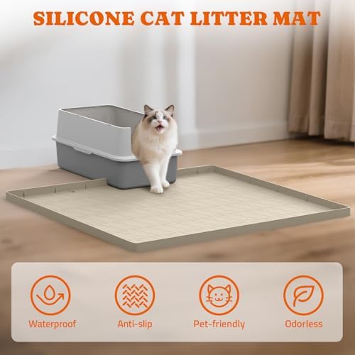 Pawtners Silicone Cat Litter Mat 34 x 22 in, 2 Pack - Image 3