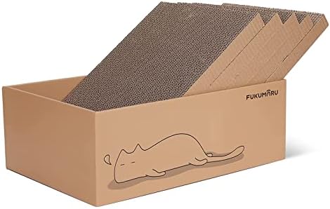 FUKUMARU 5 PCS Cat Scratching Boards, 11.4 Inch Ex-Large Cat Scratcher Box by FUKUMARU