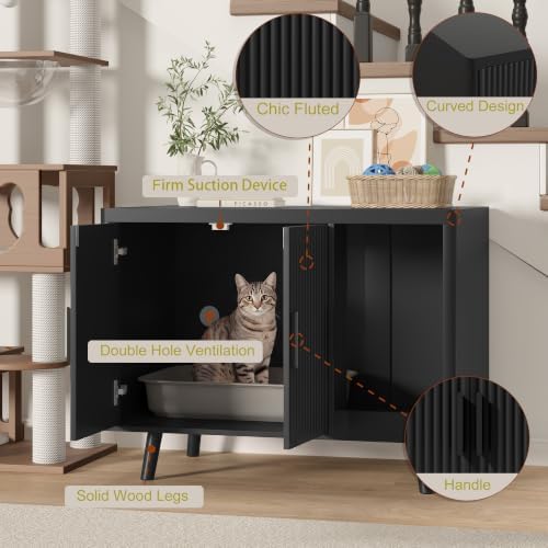 FROMJBEST Cat Litter Box Enclosure, 30.7" Hidden Litter Box Furniture - Image 5