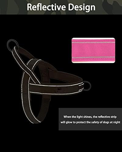 No Pull Dog Harness Pink for Small Medium Large Sized Dog, Reflective Escape - Image 2