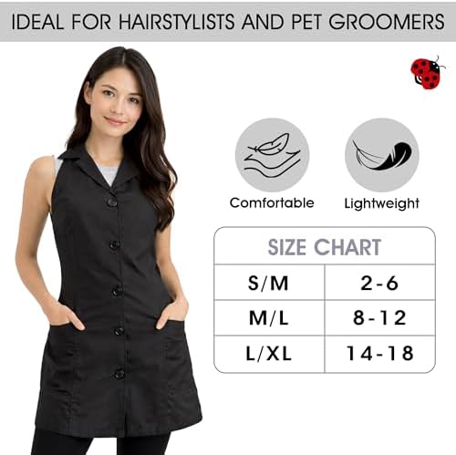 Ladybird Line 280 Black Pro Jacket Style Apron, 2 Front Pockets, Water Resistant - Image 4
