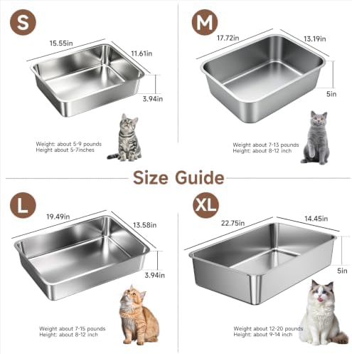 Stainless Steel High Sides Cat Litter Box - Image 3