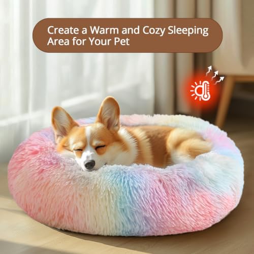 JOLLYVOGUE Calming Dog Beds Extra Large Sized Dog, 45in Donut Washable Large - Image 4