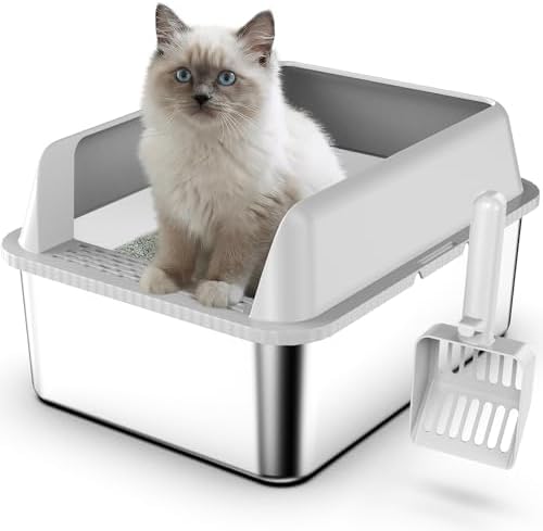 Suzzipaws 17.3"x13.4"x15" Stainless Steel Cat Litter Box by Suzzipaws