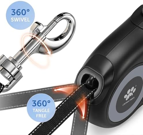 16 ft Retractable Dog Leash for Extra Large Dogs up to 130 lbs, Tangle-Free - Image 3