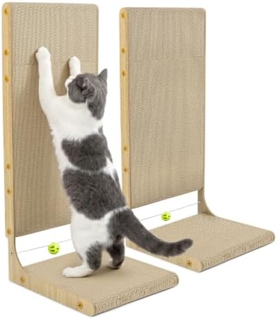 Conlun Cardboard Cat Scratcher, 25.6" L-Shaped Scratch Pad by Conlun