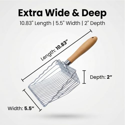 2 Pack Metal Cat Litter Scoops, Heavy-Duty Kitty Scooper - Image 2
