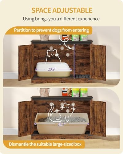 Hzuaneri Cat Litter Box Enclosure, Hidden Litter Box Furniture - Image 5
