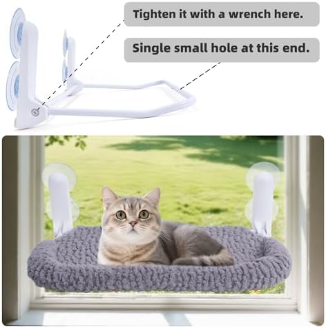 AIWIKIDE Cat Window Perch with Cushion Rim, Easy Install Bracket, Portable Wall - Image 3
