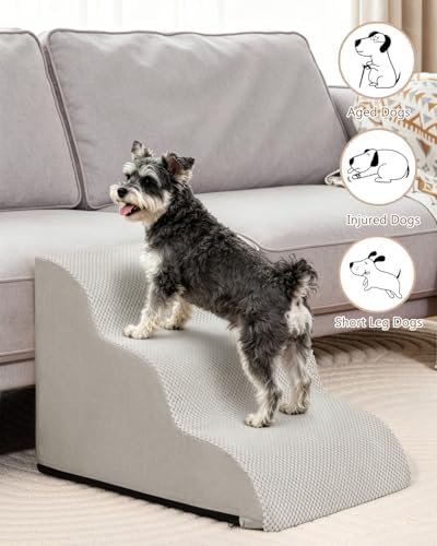Aodisman Dog Stairs for Small Dogs, 3 Step Dog Ramp for Couch, Non-Slip Steps - Image 3