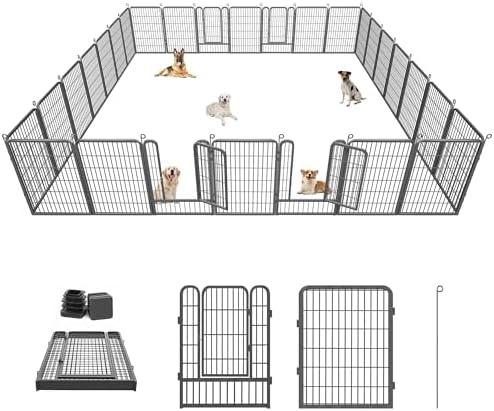Dog Playpen 40 inch Dog Fence for Outdoor Indoor Use Heavy Duty Metal Dog Pen by Jhsomdr