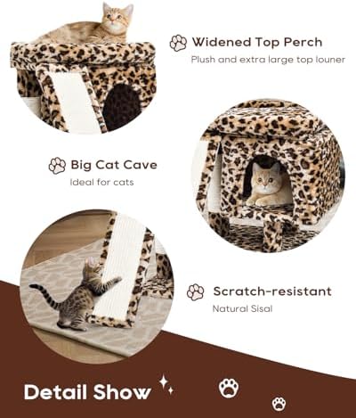 SYANDLVY Small Leopard Print Cat Tree - Image 4