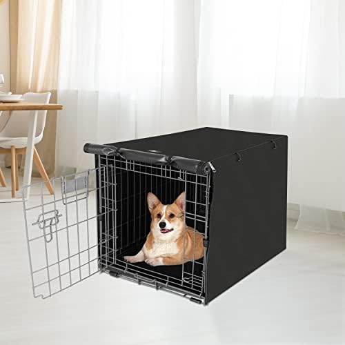 X-ZONE PET Dog Crate Cover Waterproof Kennel Cover, 30 in Black - Image 2