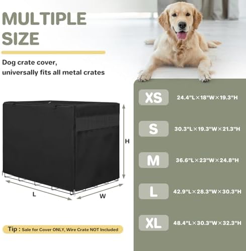 Seiyierr Dog Crate Cover, 36 Inch Pet Kennel Cover Universal Fit - Image 7