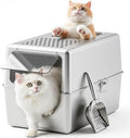 Enclosed Cat Litter Box Stainless Steel by Petinstinct
