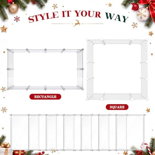 Yookeer Christmas Tree Fences, 12 Panels Clear Pet Fence for Christmas Tree - Image 5