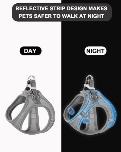 XS Grey Soft Mesh Dog Harness and Leash Set, No Escape Puppy Harnesses - Image 4