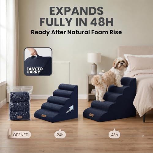 Miorun Dog Stairs for High Beds, 24.5" Foam Pet Ramp Step for Small Dogs - Image 7