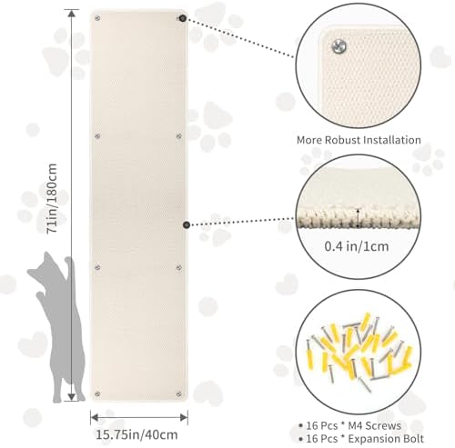 FHTONGE 71x15.8" Thickened Cat Wall Climbing Carpet - Image 2