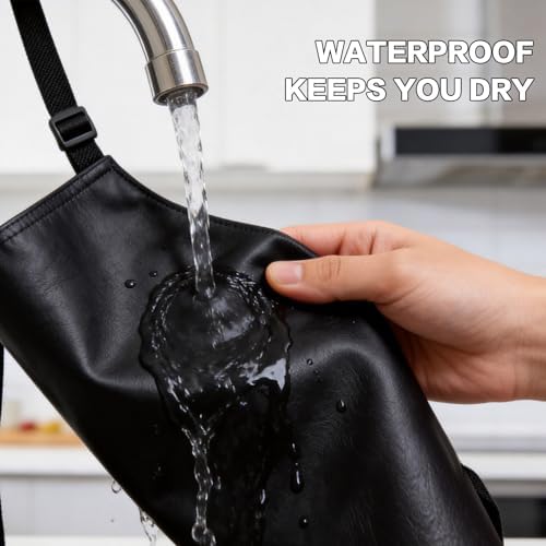 4 Pack Waterproof Vinyl Apron, Heavy Duty Adjustable Dishwasher Apron - Image 4